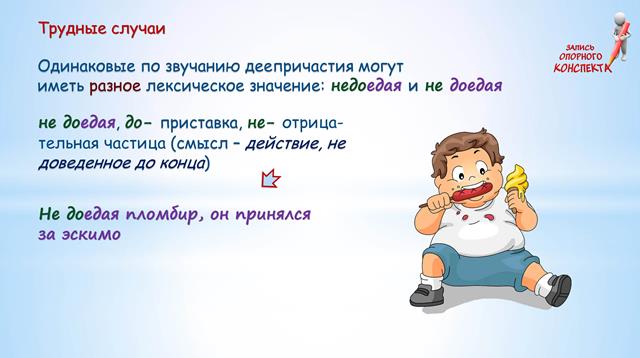 Деепричастие как глагольная форма. Суффиксы деепричастий (окончание темы)